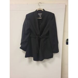Moshita Couture Blazer Black Belted Korea Size 12 Womens Career Jacket Beaded